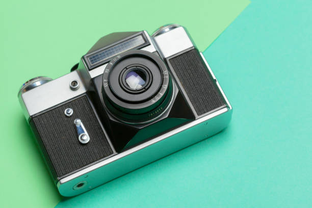 istock Old vintage film camera 1059149566