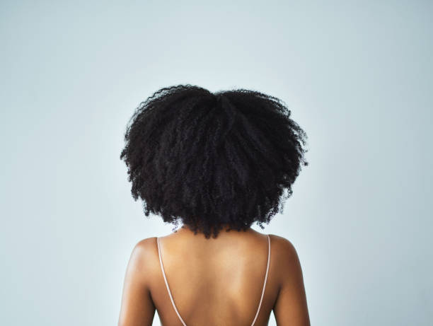 My curls, my crown Rearview studio shot of a young woman with curly hair afro hairstyle photos stock pictures, royalty-free photos & images
