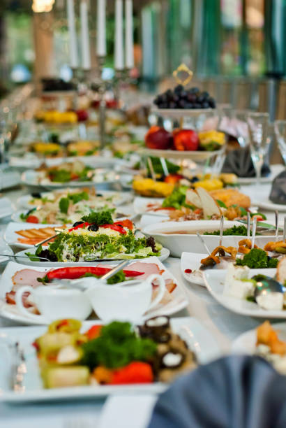 istock delicious dishes on the table in the restaurant. serving table. 1059158956