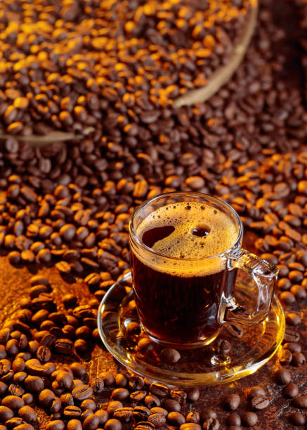 istock Espresso coffee cup with coffee beans. 1059160446