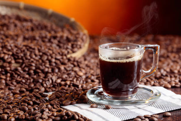 istock Espresso coffee cup with coffee beans. 1059160456