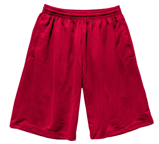 istock Blank sports short pants color red front view 1059162340