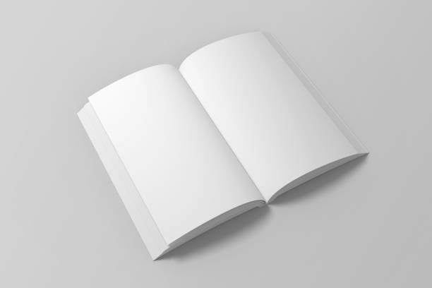 istock Blank opened 3D illustration of book mock up. 1059167036