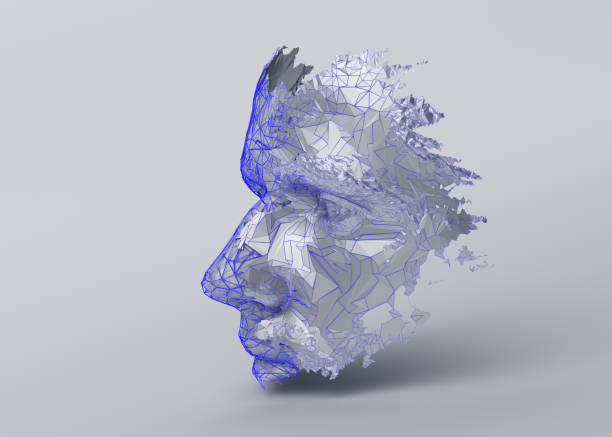 istock Abstract 3D Rendering of Polygonal Human Face 1059171136