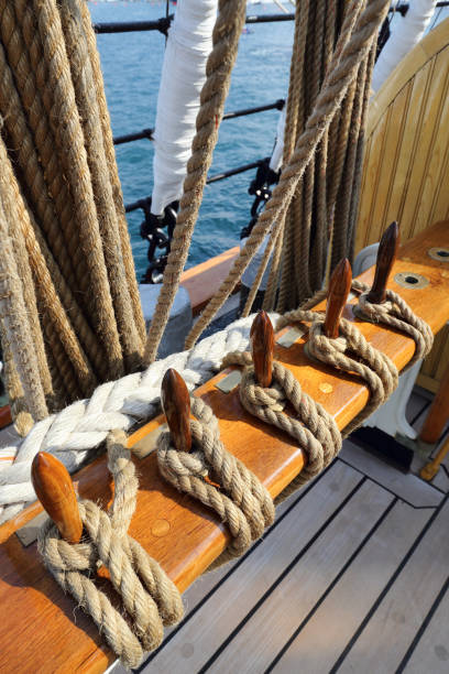 istock Rigging on vintage classic sail ship 1059171210