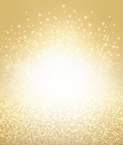 Glitter gold textured background Glittering defocused gold background with shining stars exploding - Festive material birthday birthday card greeting card cheerful stock pictures, royalty-free photos & images