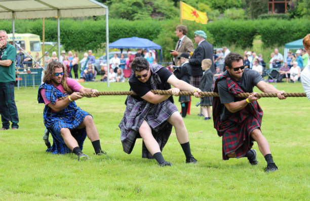 'Tug of War' Competition, Scotland stock photo