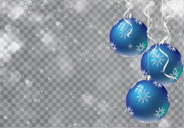 Vector illustration of Vector Christmas Background. Transparent. Copy space.