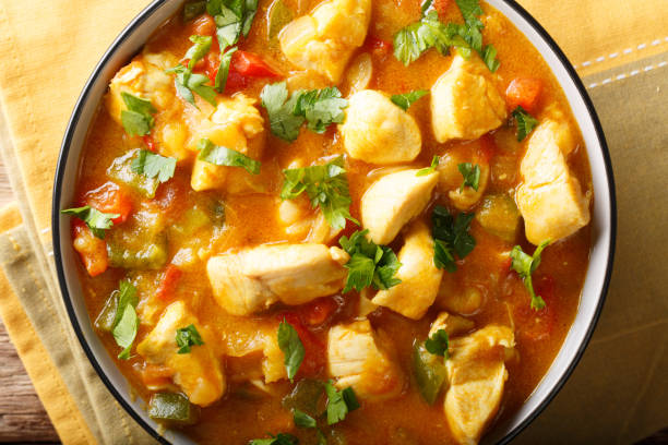 istock South American Food: Bobo chicken stew with vegetables in coconut milk close-up. horizontal top view 1059182798