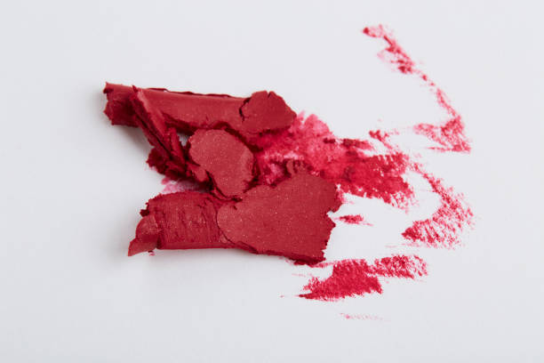 istock Smudged red lipstick on white background 1059203546