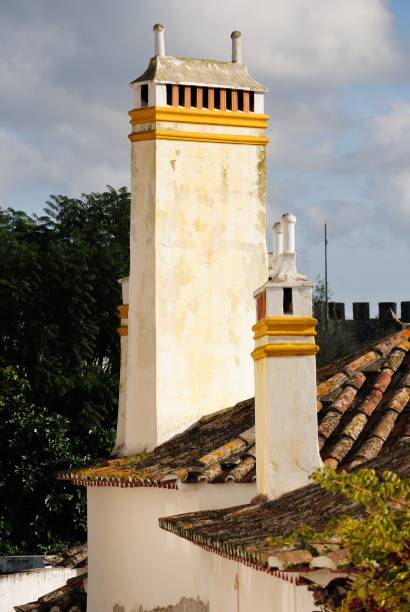 istock Typical chimneys in Obidos, Portugal 1059205608