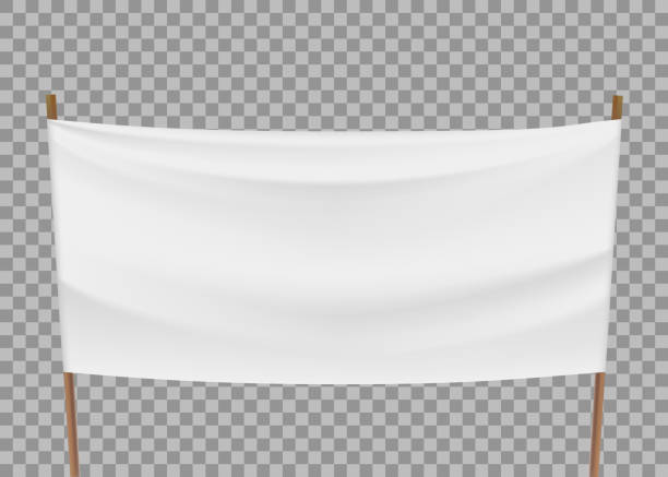 istock Blank template of white banner isolated on a transparent background. 1059207202