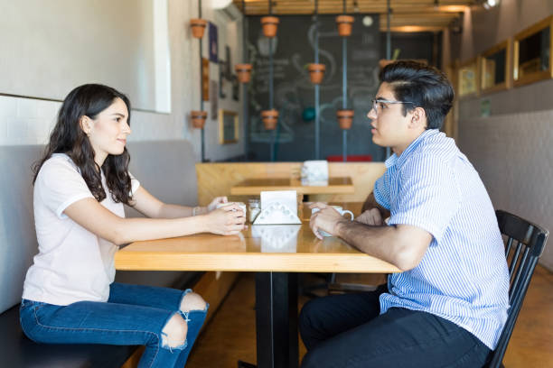 istock Couple Knowing Each Other During Their First Date 1059223136