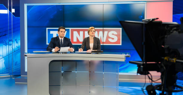 istock Newsreaders In Television Studio 1059228068
