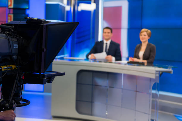 istock Newsreaders In Television Studio 1059228102