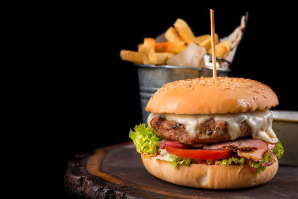 istock Tasty homemade burger with bacon and cheese 1059228278