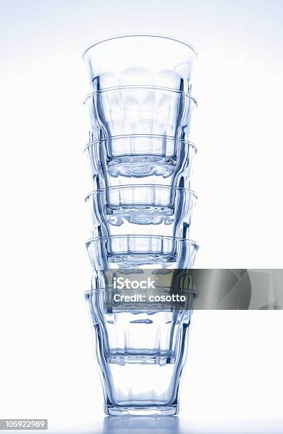 Stack Of Purple Glasses Stock Photo - Download Image Now - Drinking Glass, Stack, Glass - Material