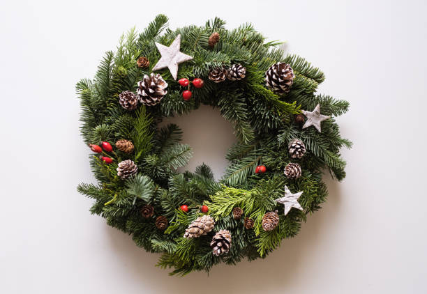 istock Christmas wreath on a white background. 1059240550