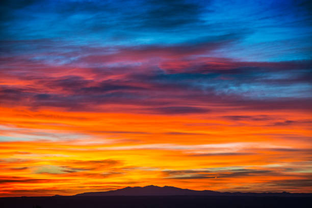 Majestic Sky and Clouds at Sunset in New Mexico Sunset in Albuquerque New Mexico bernalillo county stock pictures, royalty-free photos & images