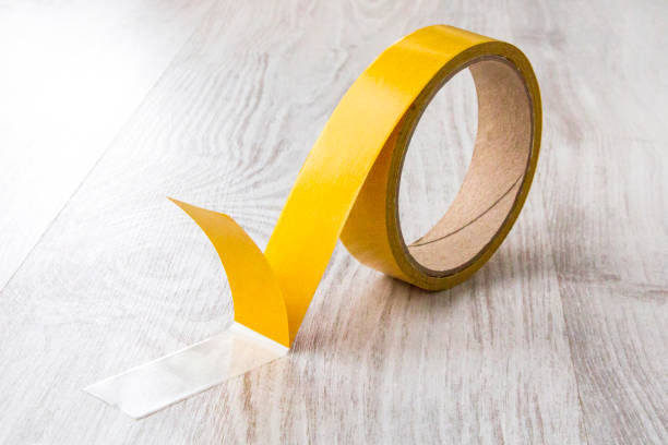 Double-sided tape on white background stock photo