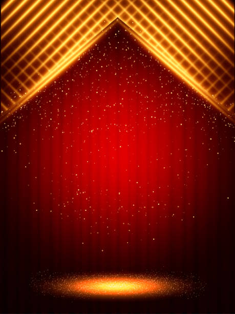istock Luxury gold background with red curtain. Design for presentation, concert, show 1059250886