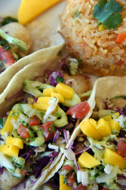 istock Baja Fish Tacos Close Up 1059258278