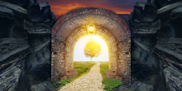 istock Mysterious gate in dreams.  New life or beginning concept 1059259424