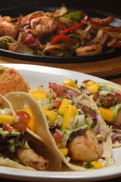 istock Baja Fish Tacos Together 1059259620