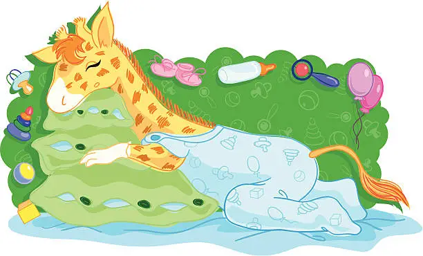 Vector illustration of Baby giraffe