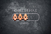 Christmas loading - Blackboard Holiday Decoration Red Baubles Humor
