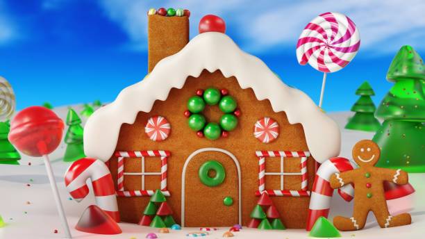 istock Gingerbread house in Christmas landscape - Stock image 1059268930