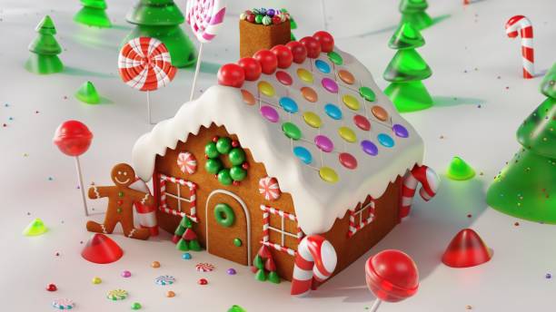 istock Gingerbread house in Christmas landscape - Stock image 1059268970