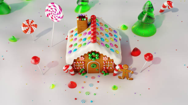 istock Gingerbread house in Christmas landscape - Stock image 1059268974