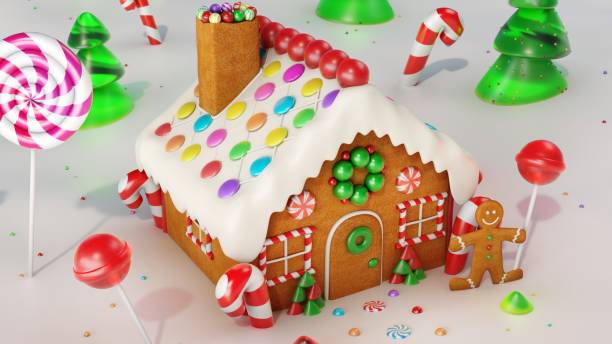 istock Gingerbread house in Christmas landscape - Stock image 1059268976