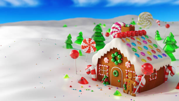 istock Gingerbread house in Christmas landscape - Stock image 1059268980