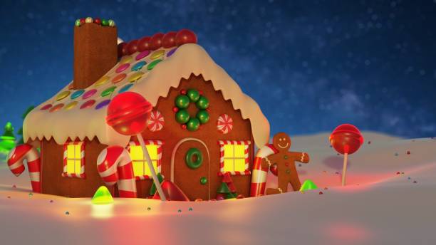 istock Gingerbread house in Christmas landscape - Stock image 1059269010