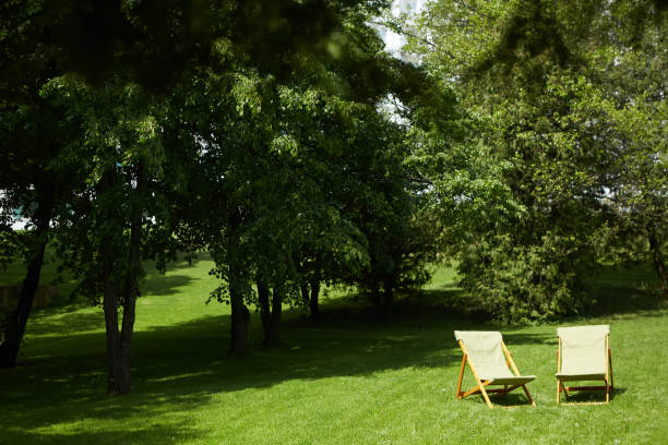 istock Rest chairs in the garden. Resort concept 1059269912
