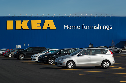 Dartmouth, Canada - November 2, 2017 - Newly constructed IKEA Halifax Store located in Dartmouth Crossing retail park.