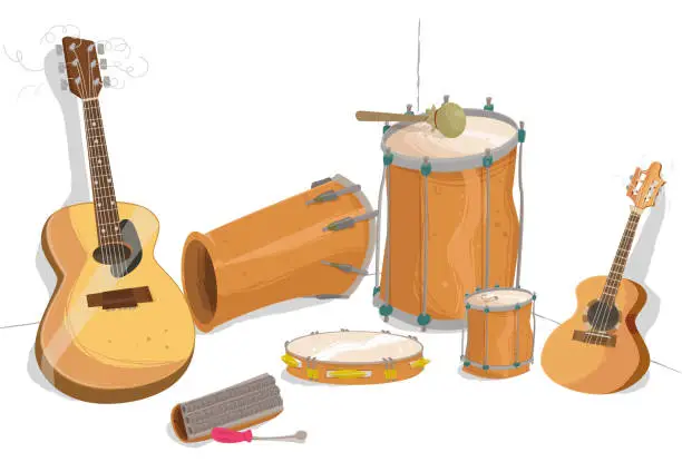 Vector illustration of The Samba Instruments