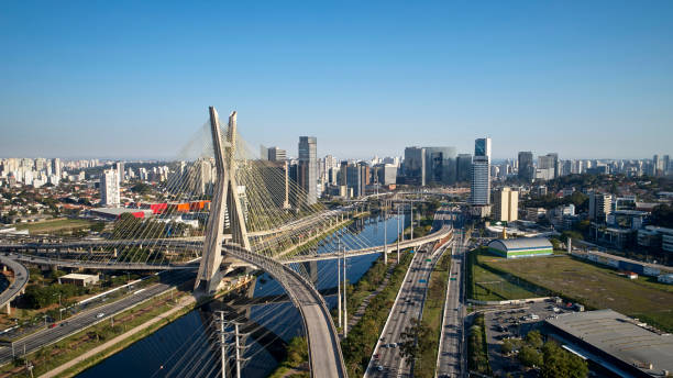 Cable-stayed bridge at Sao Paulo, Brazil.