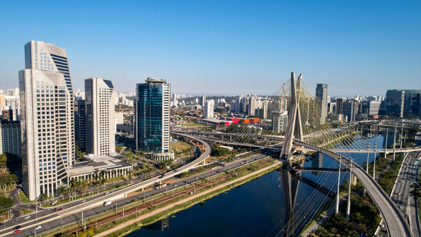 istock Cable-stayed bridge at Sao Paulo, Brazil. 1059270820