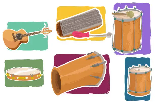 Vector illustration of The Samba Instruments