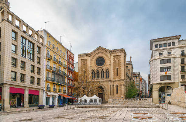 Sant Joan square, Lleida, Spain stock photo