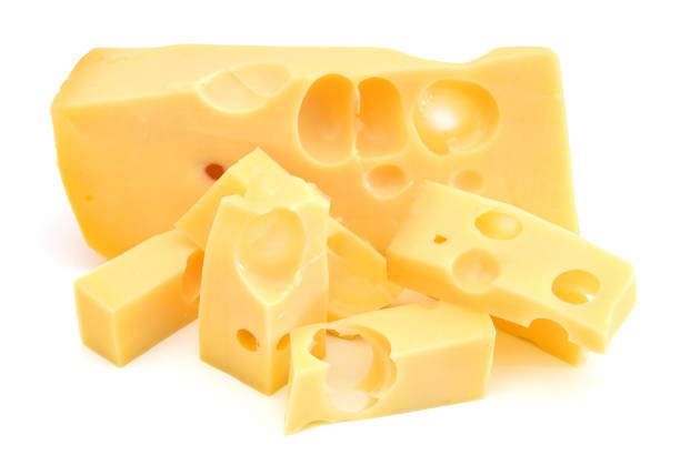 istock piece of cheese isolated on a white background 1059282960