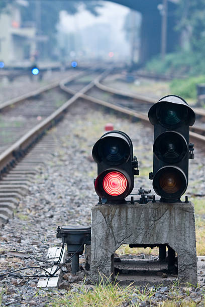 istock Signal lamp beside the railway 105928649