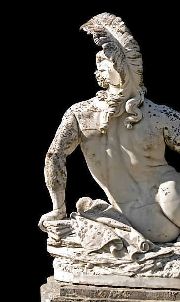 istock Arrow wounded Achilles statue ready cropped on black background 105929391