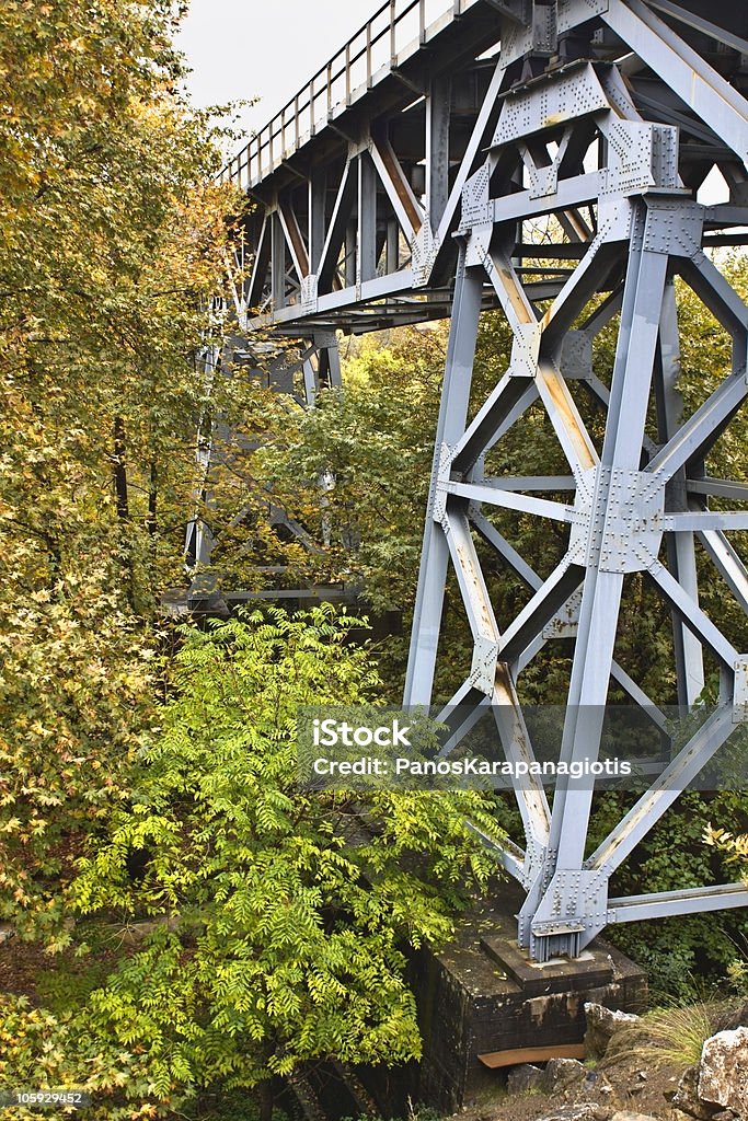 Old metallic railway bridge at Greece Color Image Stock Photo