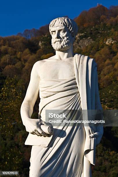 Aristotles Statue Stock Photo - Download Image Now - Aristotle, Statue, Greece