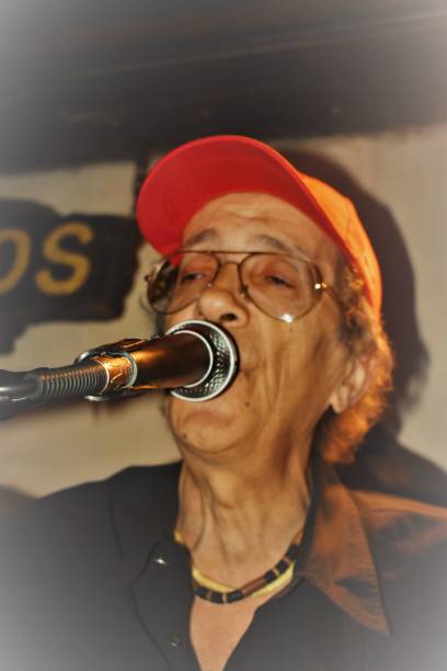 Portrait of performing rock singer