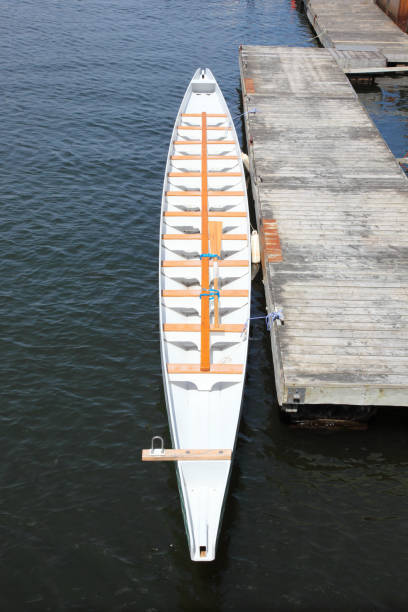 istock Canoe at a floating dock located in New Glasgow, Nova Scotia, Canada 1059297986